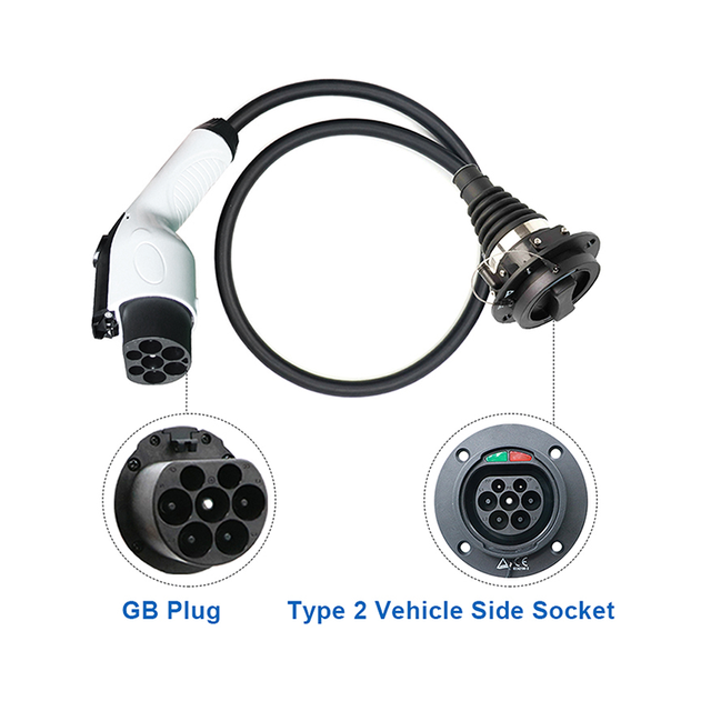 Evtaurus Tipo 2 a GBT EV Adaptador (IEC 62196 a GB/T) Cargo EV chinos en las estaciones tipo 2