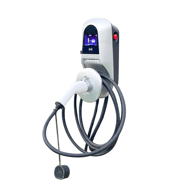 JT20 Estación de carga básica de EV （16a 32a 7.2kw 11kw 22kW） con 5m o cable de longitud personalizada SAE J1772 e IEC 62196-2 Plug-Evtaurus 